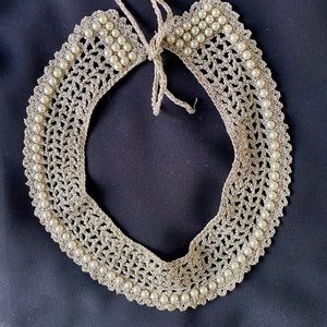 Vintage Silver & Pearl Collar